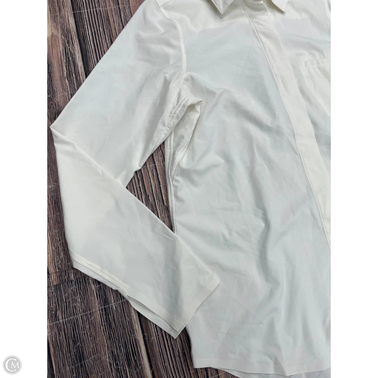 Athletic Top Long Sleeve Collar By Athleta In Cream, Size: Xxs