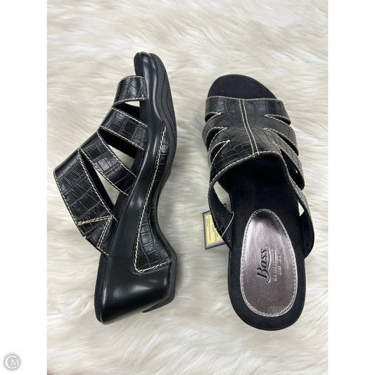 Sandals Heels Wedge By Bass In Black, Size: 9