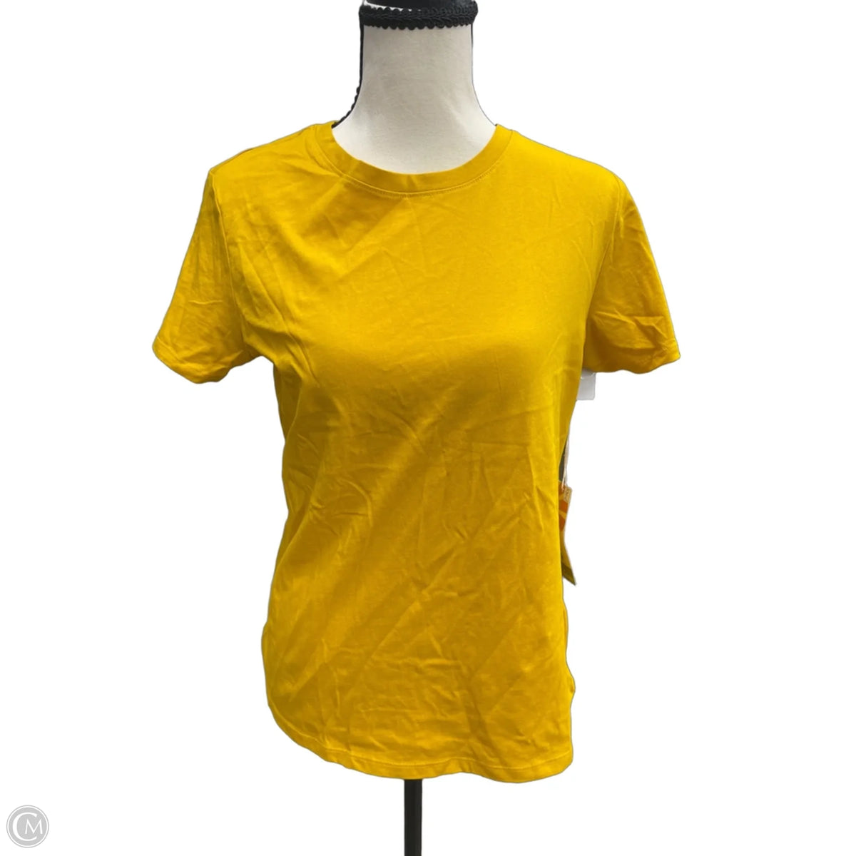 Top Short Sleeve Basic By C And C In Yellow, Size: S