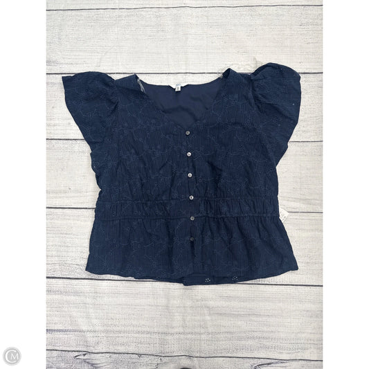 Top Short Sleeve By Time And Tru In Navy, Size: 2x