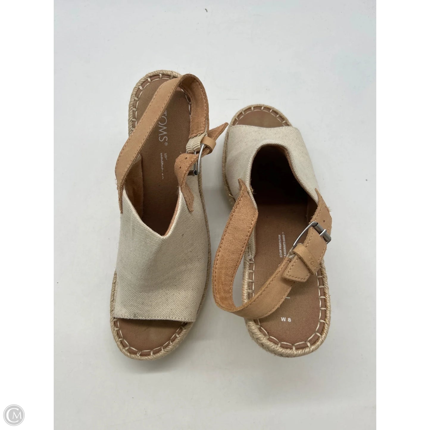 Shoes Heels Wedge By Toms In Tan, Size: 8