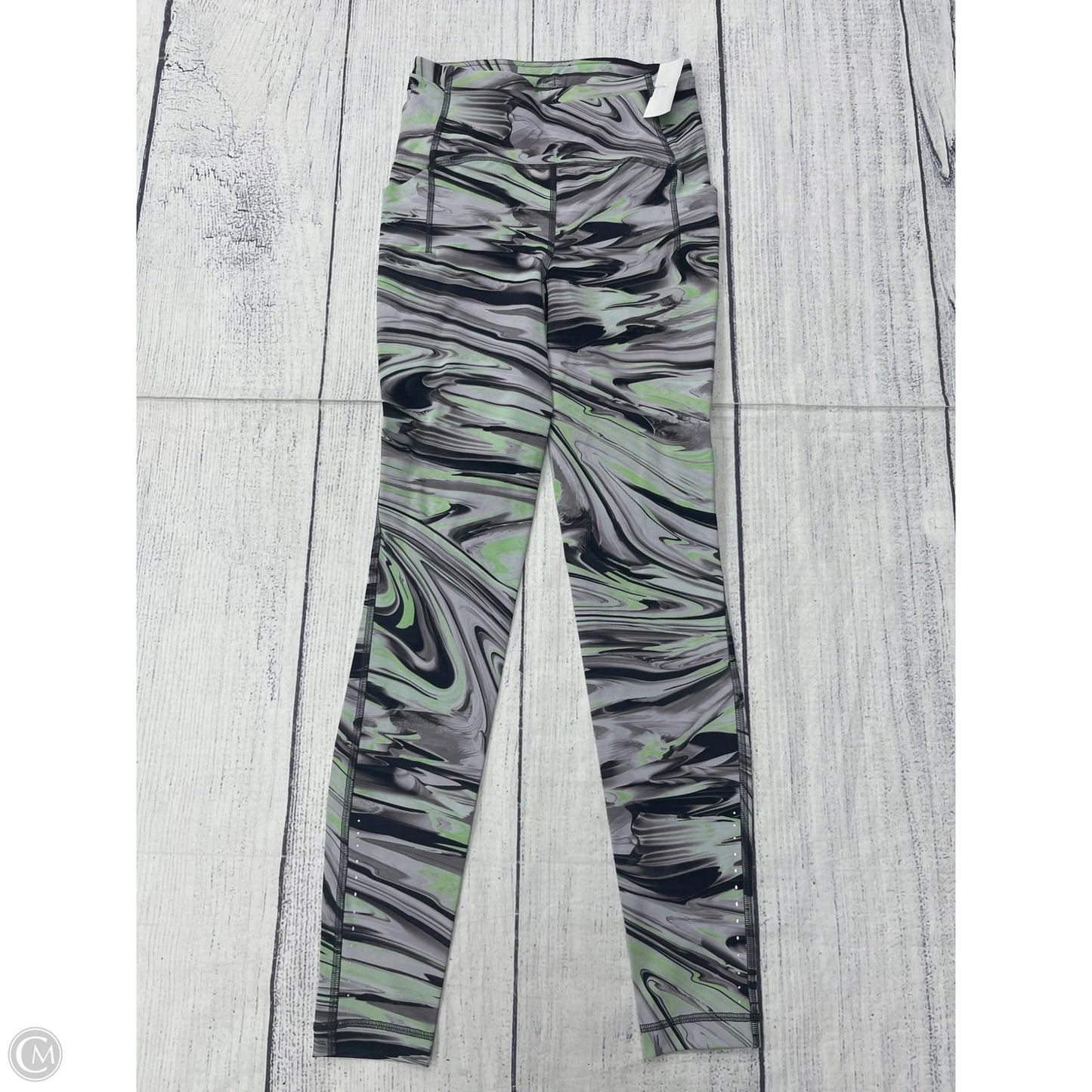 Athletic Leggings By Lululemon In Green & Grey, Size: 4