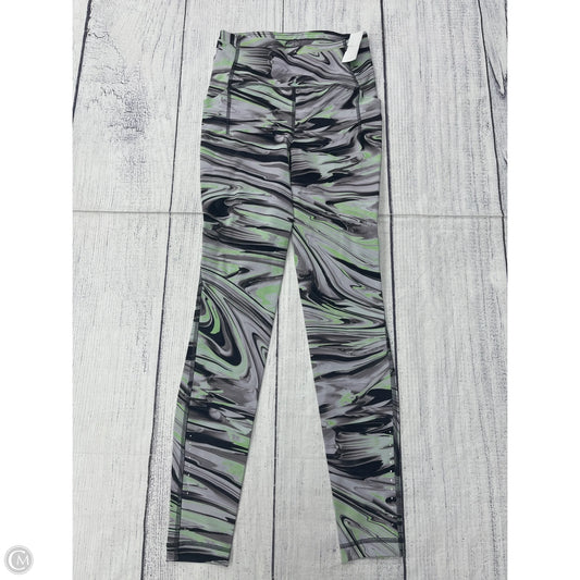 Athletic Leggings By Lululemon In Green & Grey, Size: 4