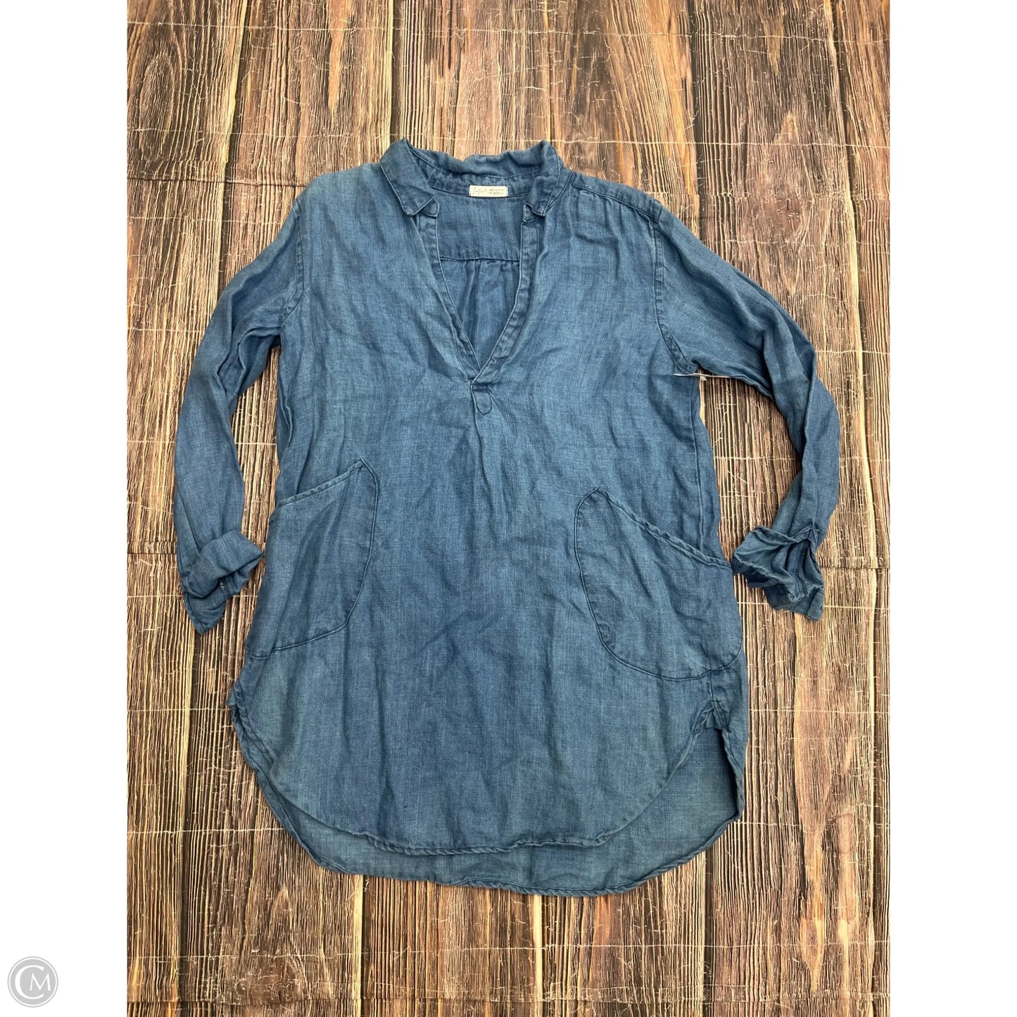 Tunic Long Sleeve By Free People In Blue Denim, Size: S