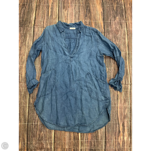 Tunic Long Sleeve By Free People In Blue Denim, Size: S