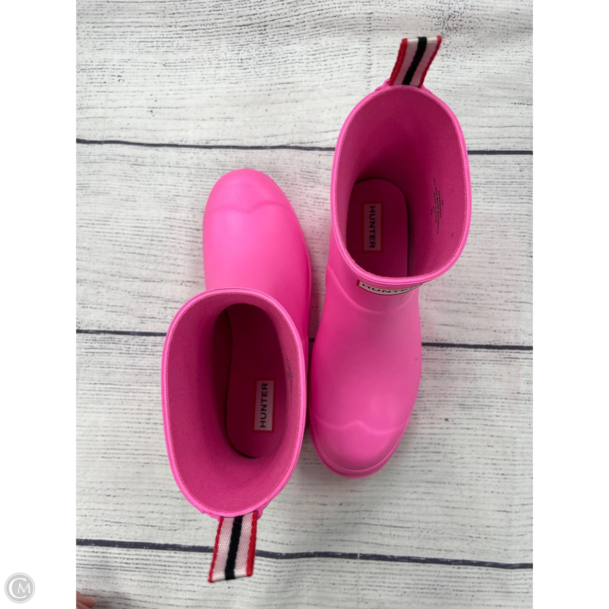 Boots Designer By Hunter In Pink, Size: 7