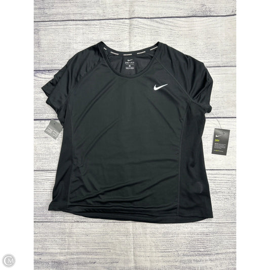 Athletic Top Short Sleeve By Nike In Black, Size: 1x