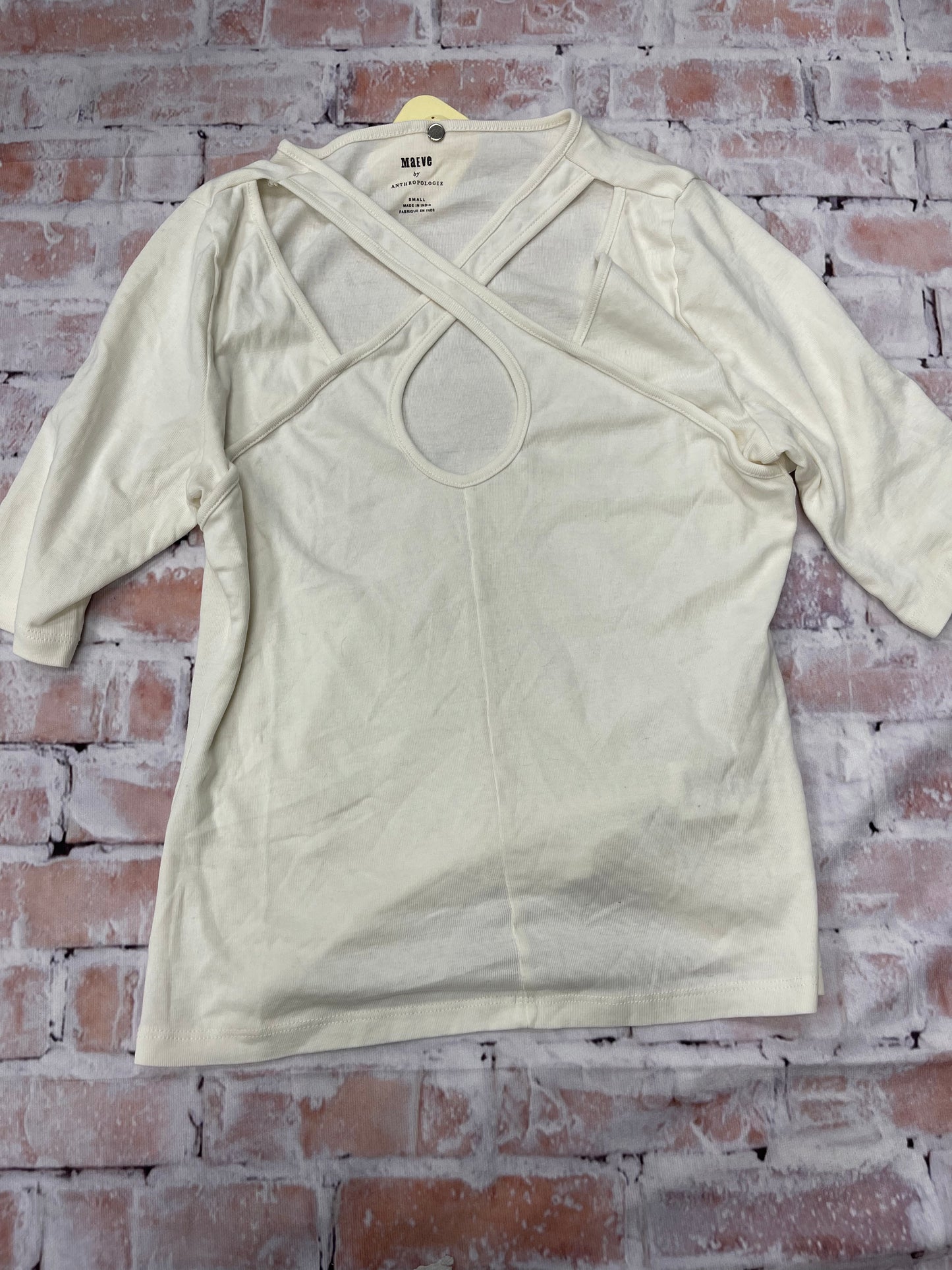 Top Short Sleeve By Maeve In White, Size: S