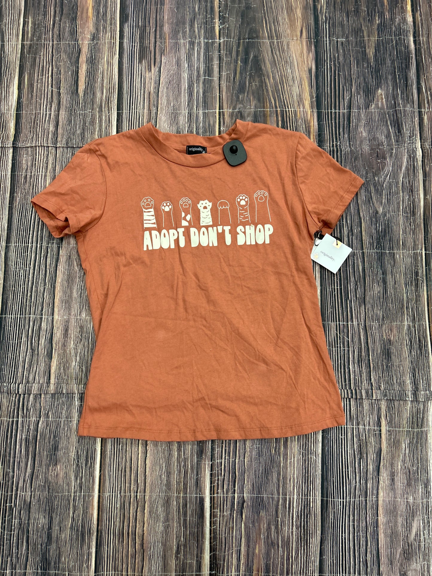 Top Short Sleeve By Originality In Orange, Size: M