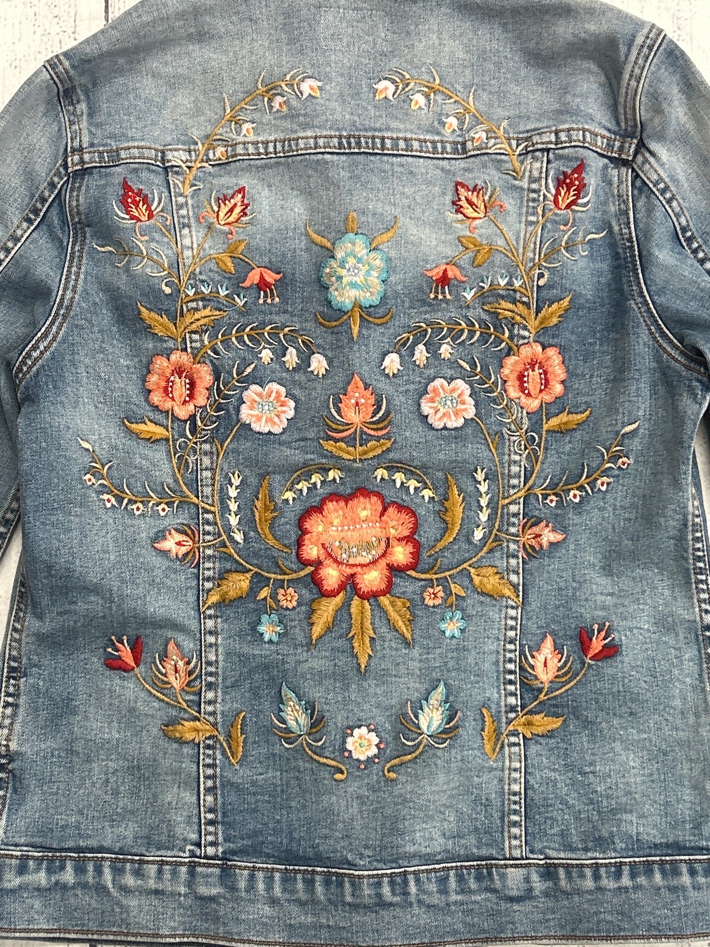 Jacket Denim By Driftwood In Blue Denim, Size: M