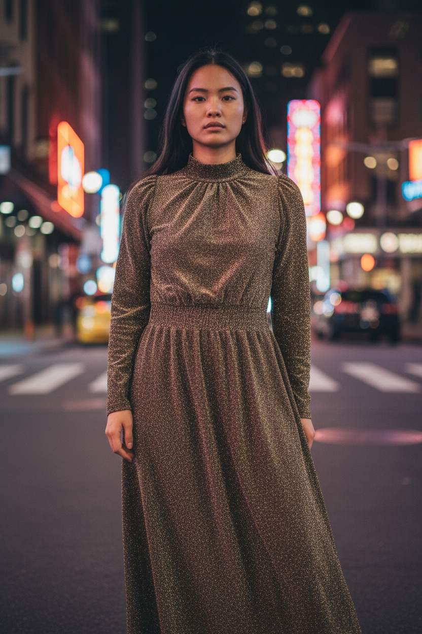 Dress Party Long By Ryegrass In Brown, Size: S